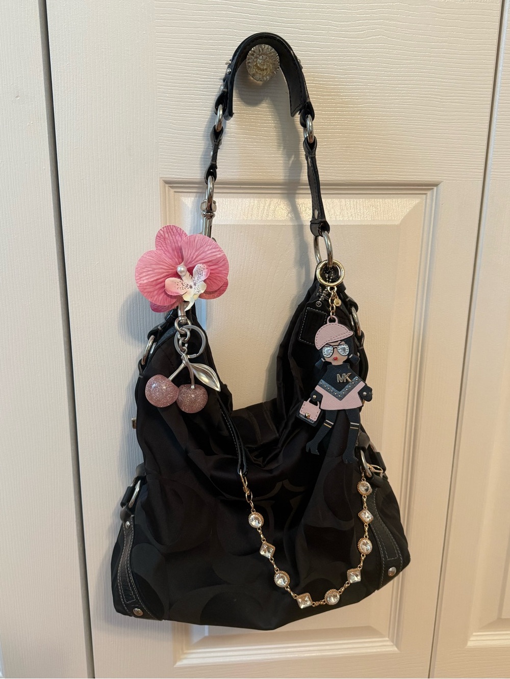 Y2K Coach Carly Bag in Black Signature Canvas